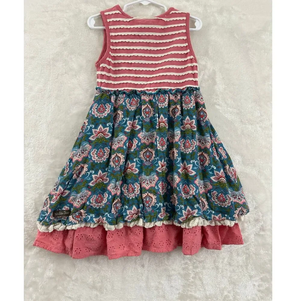 Matilda Jane Enchanted Garden Covington Dress 6 Girls Ruffle